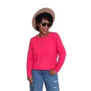 LOFT Sweater Fuzzy Knit Open Surplice Back